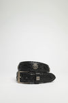 FG5824 Black Exotic Leather Belt - Piton Thumbnail