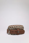 FG3012 Brown Exotic Leather Belt - Piton Thumbnail