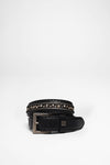 FG3024 Studded Leather Belt Black Thumbnail