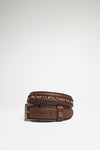 FG3024 Unisex Studded Belt Brown Thumbnail