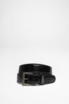 1016 Python Exotic Black Leather Belt Thumbnail