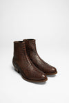 1692P LAZO Exotic Brown Western Ankle Boots - Piton Thumbnail