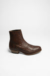 1692P LAZO Exotic Brown Western Ankle Boots - Piton Thumbnail