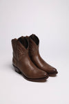 2374 Ladies Brown Western Ankle Boots Thumbnail