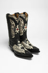 720 PYTHON Men's Exotic Western Boots Black White Thumbnail