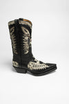 720 PYTHON Men's Exotic Western Boots Black White Thumbnail