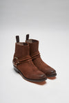 B2650BF Brown Biker Ankle Boots Thumbnail