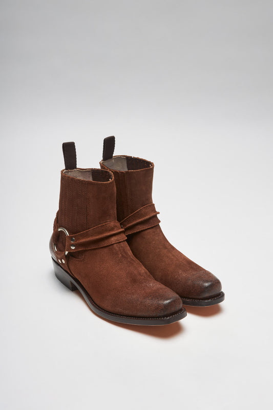 B2650BF Brown Biker Ankle Boots