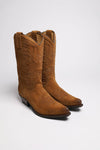 BU1006 MB FIVE Beige Western boots - rubber sole Thumbnail