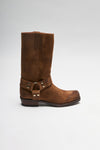 BU2001 JB FOUR Suede Brown Biker Boots - Rubber Sole Thumbnail
