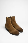 BU1015 KASS Brown Western ankle boots - rubber sole Thumbnail