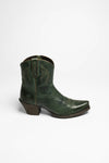 LOVELY women's leather ankle boots green Thumbnail