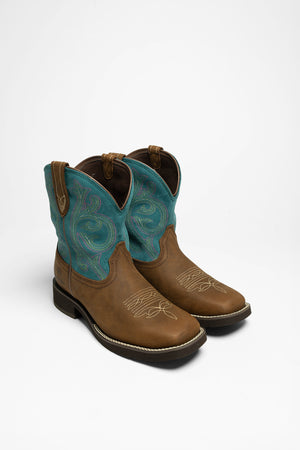 SHASTA H2O Damen Braun Turkis Cowboystiefel Shop