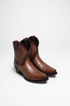 2374 Ladies Western Ankle Boots Brown Thumbnail