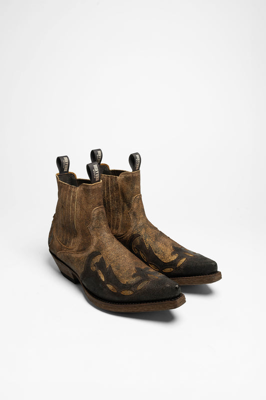 1931 HARRIER Men's Western Ankle Boots Brown