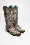 A3753 Ladies Western Boots Brown Thumbnail