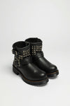 D21027 HEATHER women's biker ankle boots black Thumbnail