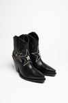 16484 CANARIAS women's leather ankle boots black Thumbnail