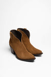 16559 LULU Ladies Brown Western Ankle Boots Thumbnail