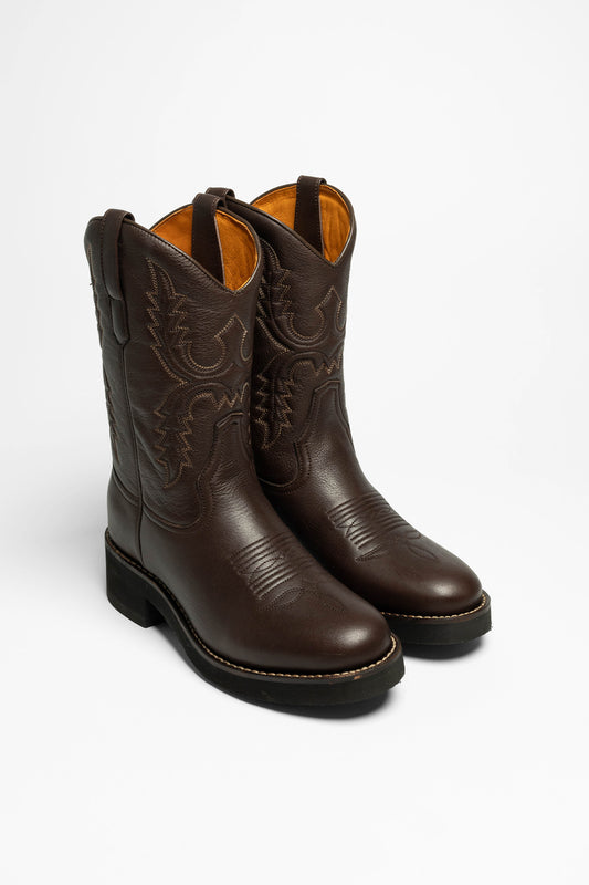 11615 PALM Ladies Western Riding Boots Dark Brown