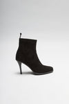 EVA Women's Suede Black Leather Ankle Boots Thumbnail