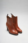 SOFIA women's brown leather ankle boots Thumbnail