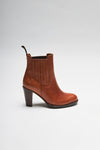 SOFIA women's brown leather ankle boots Thumbnail