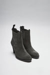 SOFIA women's grey leather ankle boots Thumbnail