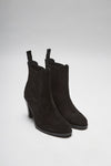 SOFIA Damen Suede Schwarz Lederstiefelette Thumbnail