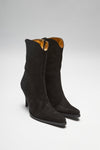 BRAVO Damen Lederstiefelette Schwarz Thumbnail