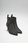 EVA Women's Grey Leather Ankle Boots Thumbnail