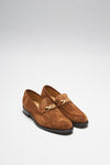 CHLOES Women's Suede Brown Loafers Thumbnail