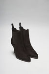 EVA II Women's Suede Black Leather Ankle Boots Thumbnail