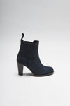 SOFIA women's blue leather ankle boots Thumbnail