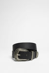 V5611-790 Ladies Black Leather Belt Thumbnail