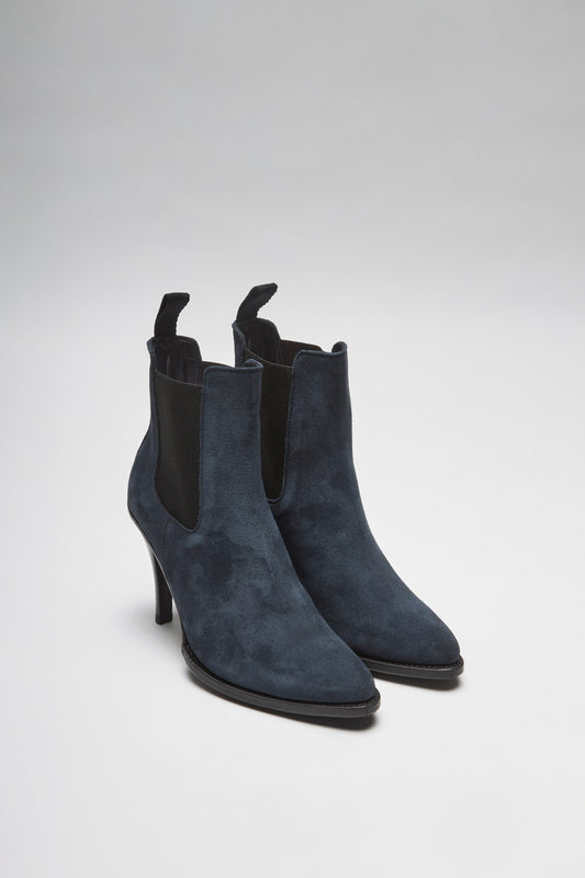 EVA II Women's Blue Leather Ankle Boots