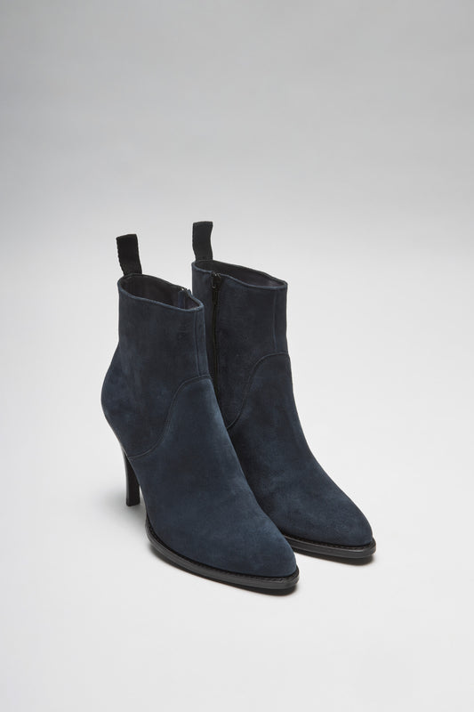 EVA Women's Blue Leather Ankle Boots