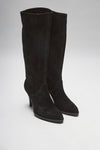 EVA HIGH Damen Schwarz Lederstiefel Thumbnail