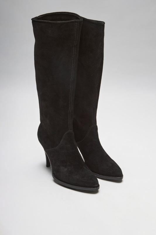 EVA HIGH Women's Black Leather Boots