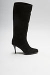 EVA HIGH Women's Black Leather Boots Thumbnail