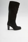 SOFIA HIGH Damen Schwarz Lederstiefel Thumbnail