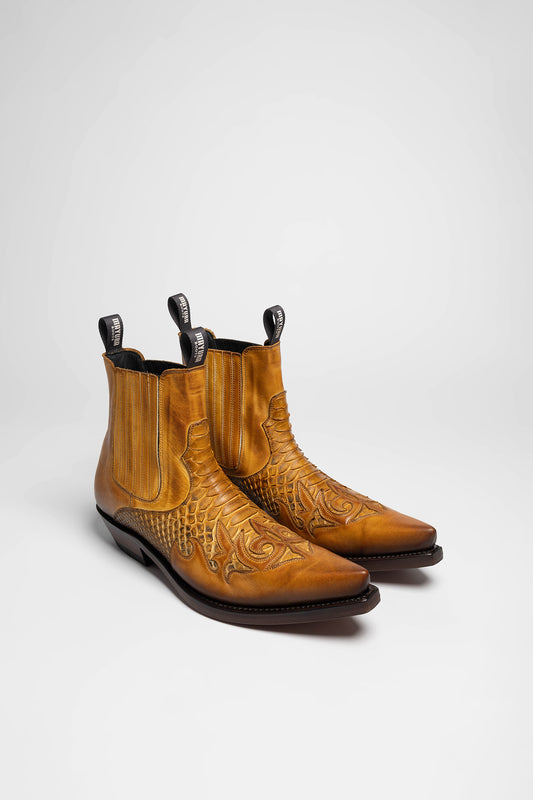 MB2500 Herren Westernstiefelette Cuero - Pythonhaut