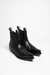 MB2500 Men's Western Ankle Boots Black - Python Skin Thumbnail