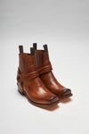 BLUES LOW Brown biker ankle boots Thumbnail