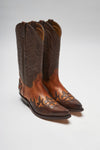 CARLOS Brown Western Boots - Cognac Marron Thumbnail