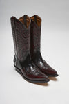 CARLOS Red Black Western Boots - Burdeos Negro Thumbnail