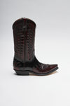 CARLOS Red Black Western Boots - Burdeos Negro Thumbnail