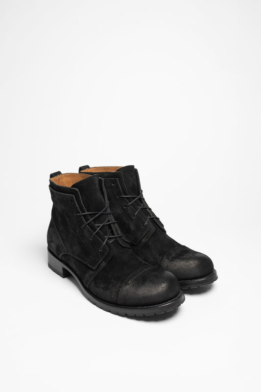 10661 MIGHTY Herren Schnürstiefel Schwarz