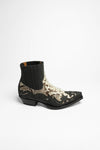 4660P Men's Black Exotic Western Boot - Python Natural Thumbnail