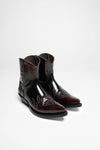 EMILIO Black Red Western Ankle Boots - Burdeos Negro Thumbnail